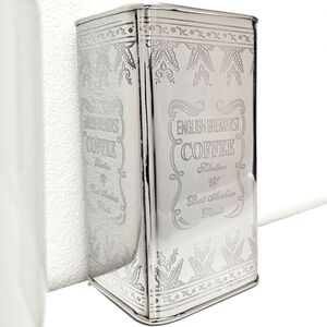 Vintage English Breakfast Coffee Steel Tin Canister & Lid